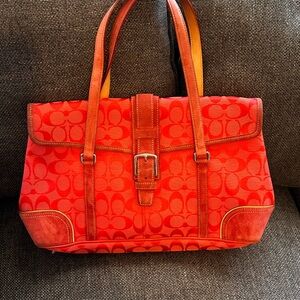 Red Designer Tote Bag